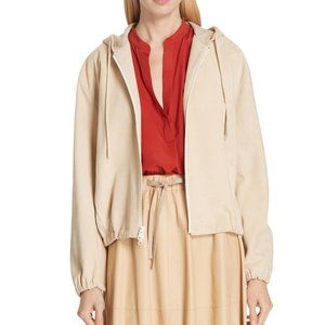 NWT Vince Soft Suede Hooded Jacket, Everyday Wear, Zip Closure, Medium